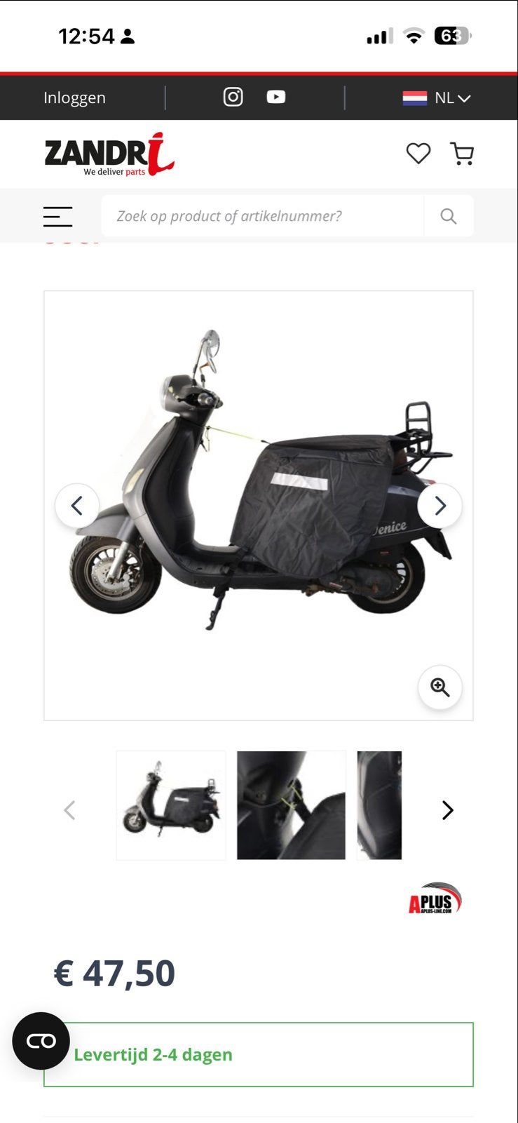 Scooter Beenkleed - Universeel - Zwart - Aplus-Line, Ophalen of Verzenden, Zo goed als nieuw, Overige typen