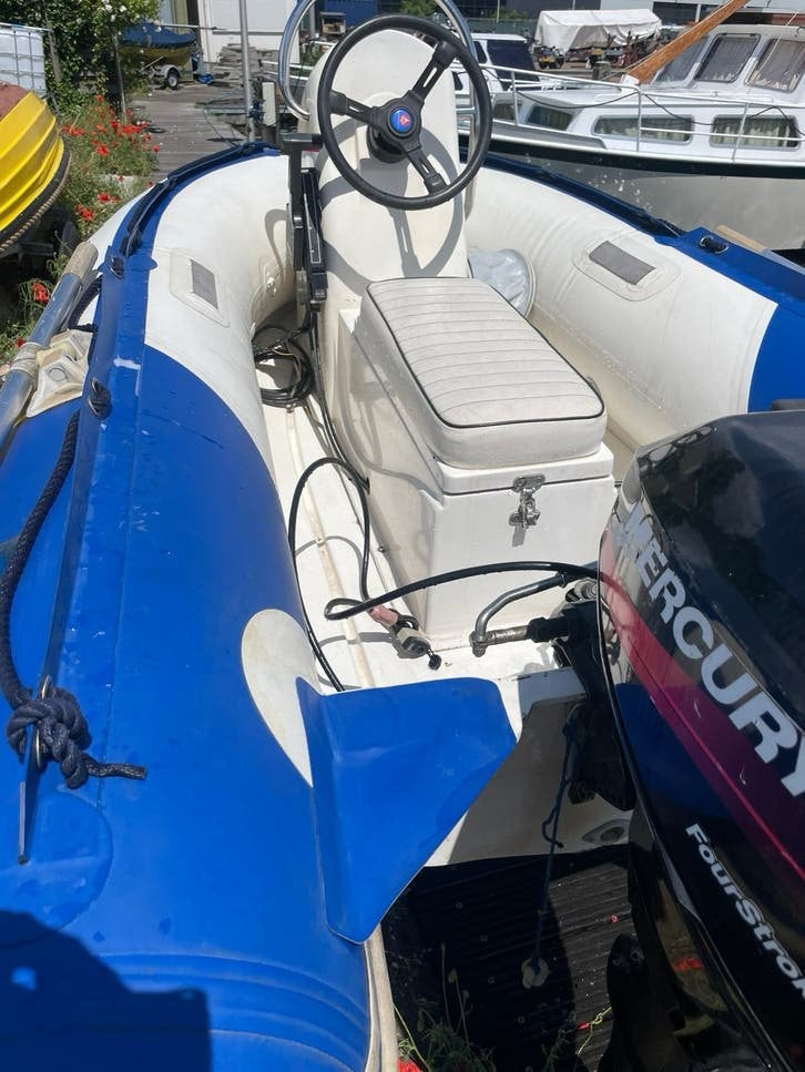 Rib compleet met Motor en trailer, Ophalen, Gebruikt, Stuurconsole, Mercury