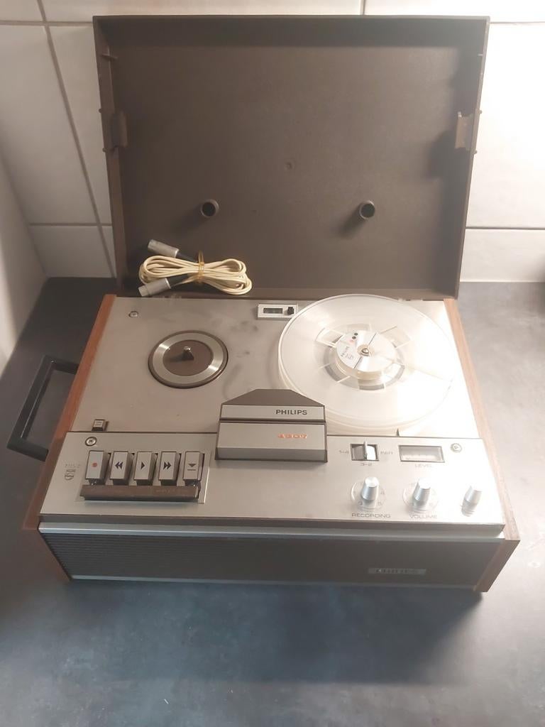 Philips N4307 Bandrecorder met stofkap en band, Audio, Tv en Foto, Bandrecorders, Ophalen of Verzenden, Bandrecorder, Met banden