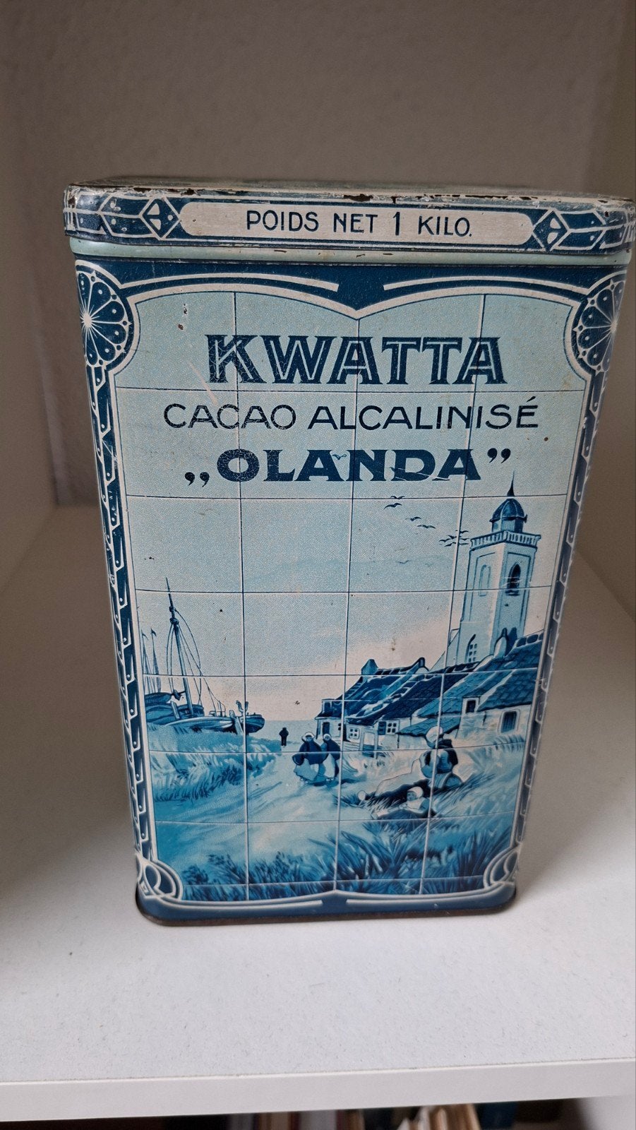 Vintage Kwatta 'Olanda' Cacaobus - Delfts Blauw Stijl. 1915., Ophalen of Verzenden