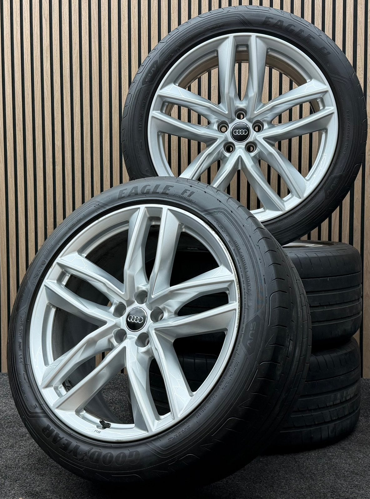 Originele 21 inch Audi Q7 4M 5x112 ET31 Goodyear 285/40/21, Auto-onderdelen, Banden en Velgen, Ophalen, 285 mm, ., Banden en Velgen