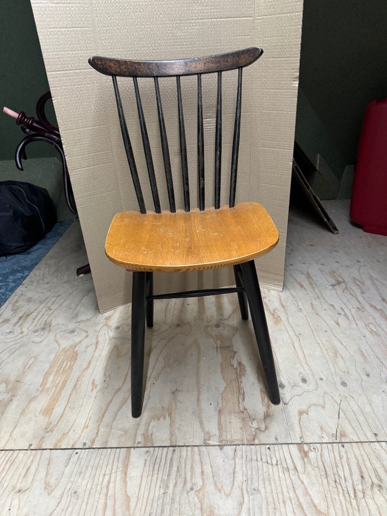 houten design stoelen, Huis en Inrichting, Stoelen, Gebruikt, Overige kleuren, Drie, Vintage