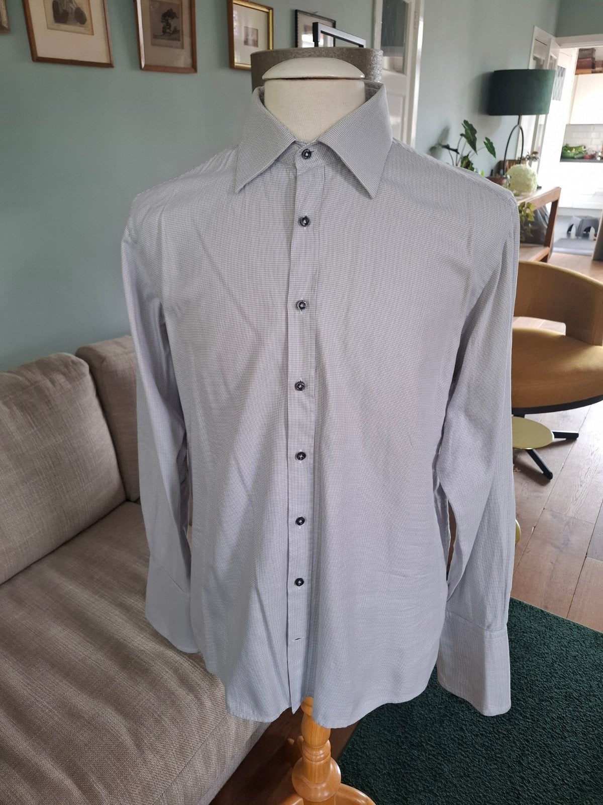 Van Gils overhemd boordmaat 42, Kleding | Heren, Overhemden, Blauw, Zo goed als nieuw, Halswijdte 41/42 (L), Van Gils