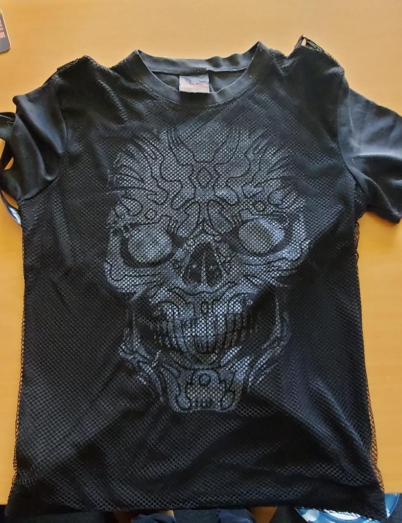 T-shirt Skull, Ophalen of Verzenden, Zo goed als nieuw, Maat 52/54 (L), Zwart
