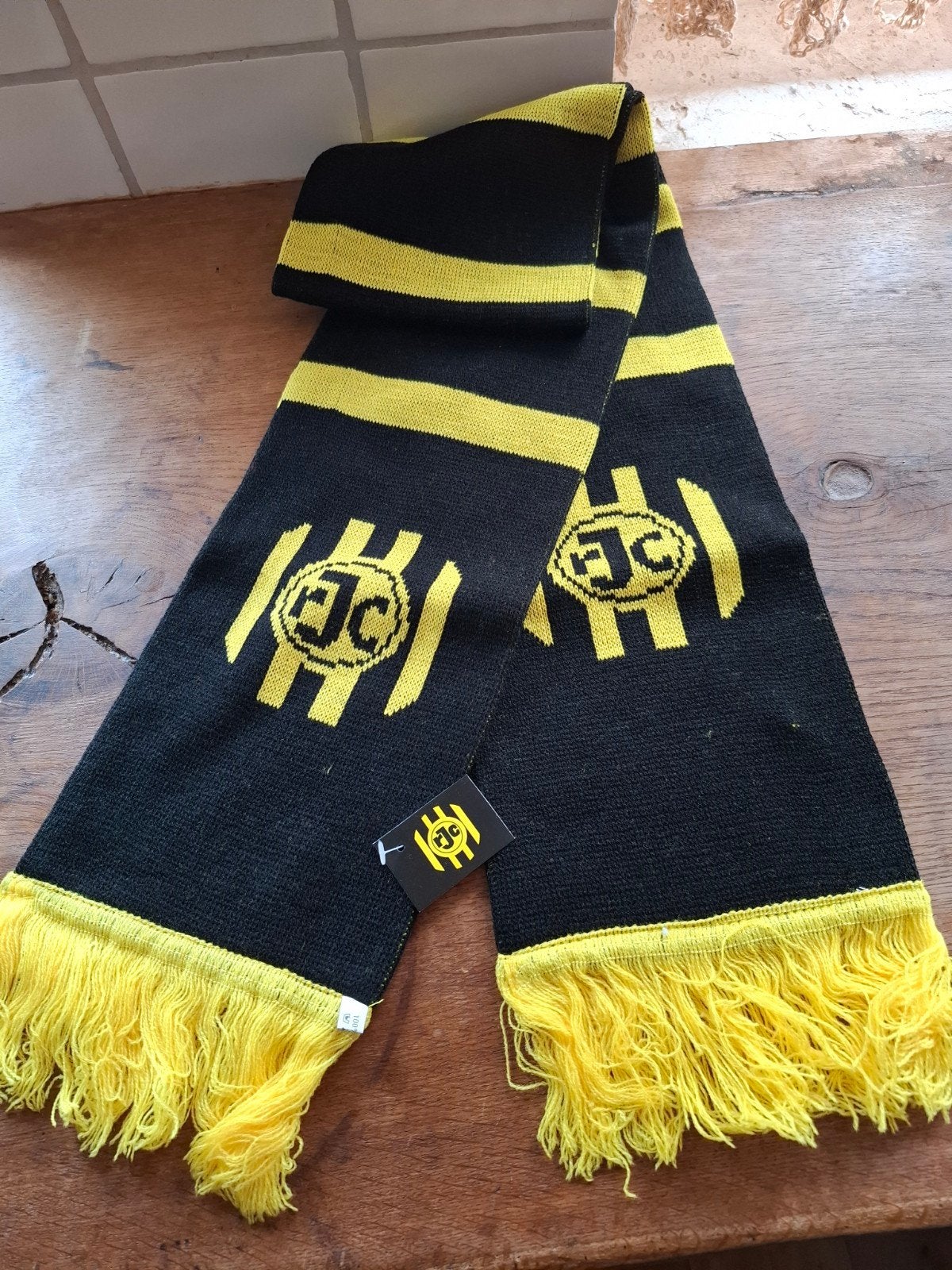 Vintage Roda JC Gebreide Supporterssjaal – NIEUW, Verzenden, Nieuw, Roda JC, Vaantje of Sjaal