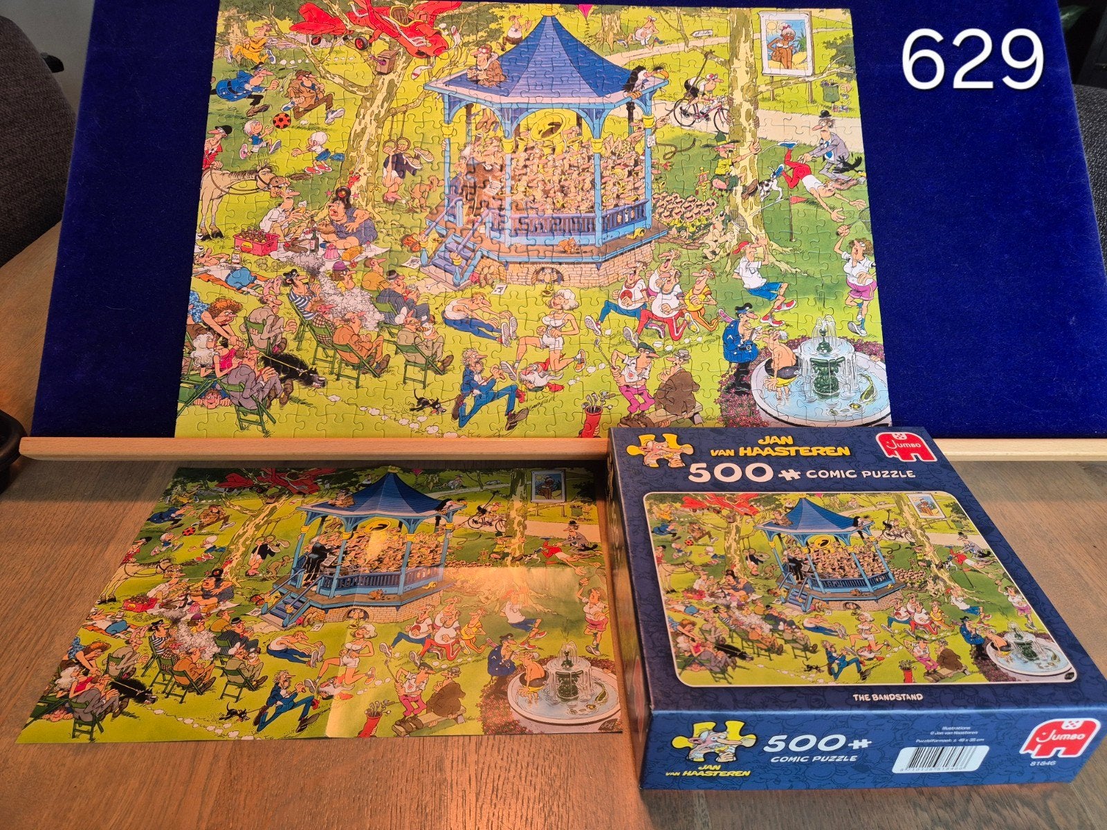 Jumbo puzzle 500 Jan van Haasteren. The bandstand., Ophalen of Verzenden, 500 t/m 1500 stukjes, Zo goed als nieuw, Legpuzzel