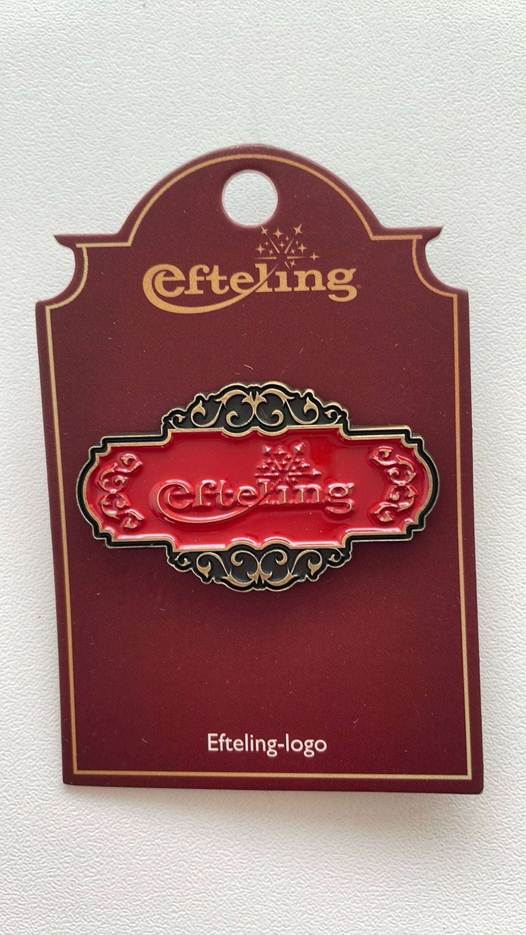 Efteling pin Efteling Logo op kaartje EPP 497, Ophalen of Verzenden, Nieuw, Button of Speldje