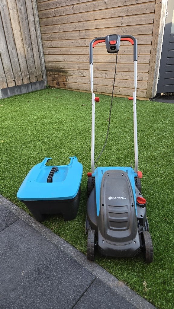 Gardena grasmaaier - weinig gebruikt, Tuin en Terras, Ophalen, Cirkelmaaier, Elektrische grasmaaier, Zo goed als nieuw