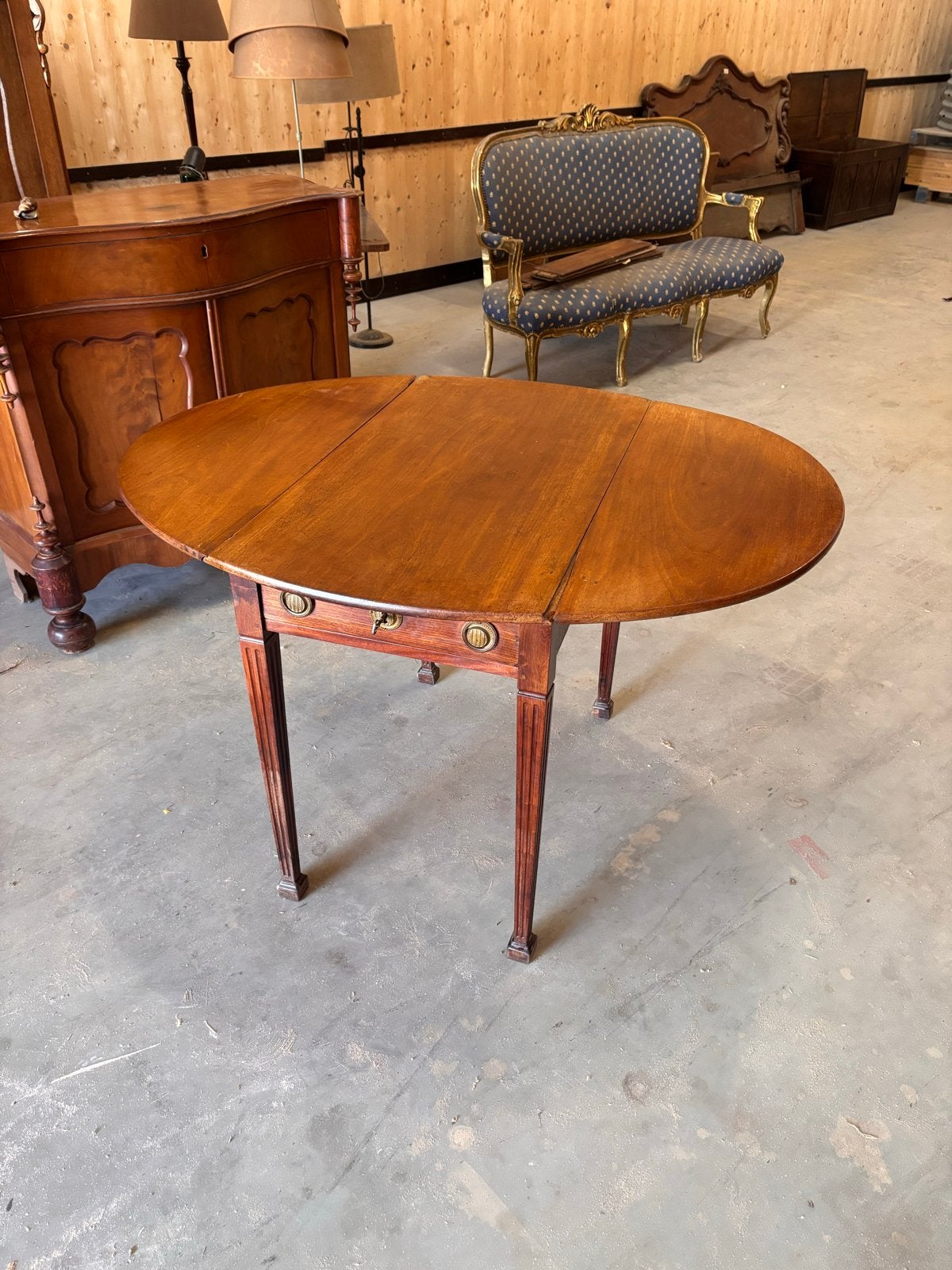 Antieke Mahonie Gateleg Tafel - Opklapbaar, Ophalen