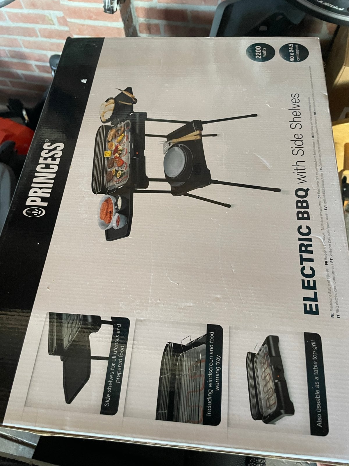 Princess Elektrische BBQ met zijplanken - 2200 watt, Ophalen, Nieuw