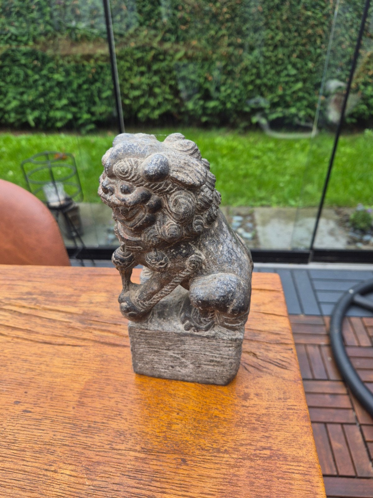 Antiek Chinees Foo Dog Beeld - Steen, Antiek en Kunst, Overige onderwerpen, Minder dan 20 cm, Ophalen of Verzenden, Handgemaakt