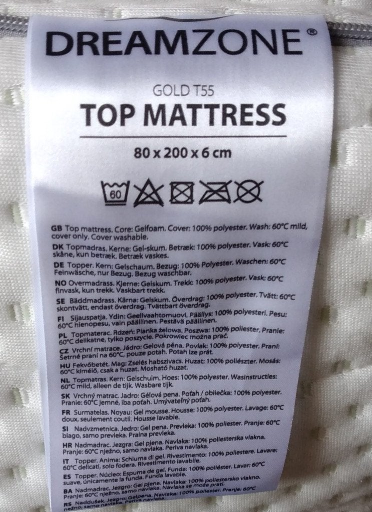 Top matras, Eenpersoons, Ophalen of Verzenden, Zo goed als nieuw, 80 cm