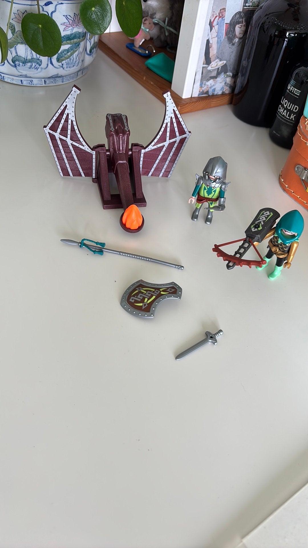 Playmobil groene drakenridders katapult 4840, Ophalen of Verzenden, Zo goed als nieuw