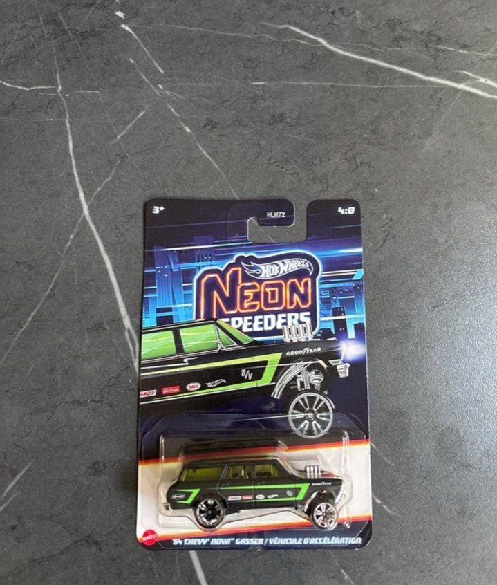 Hot Wheels '64 Chevy Nova Gasser Neon Speeders HLH72, Verzenden, Nieuw