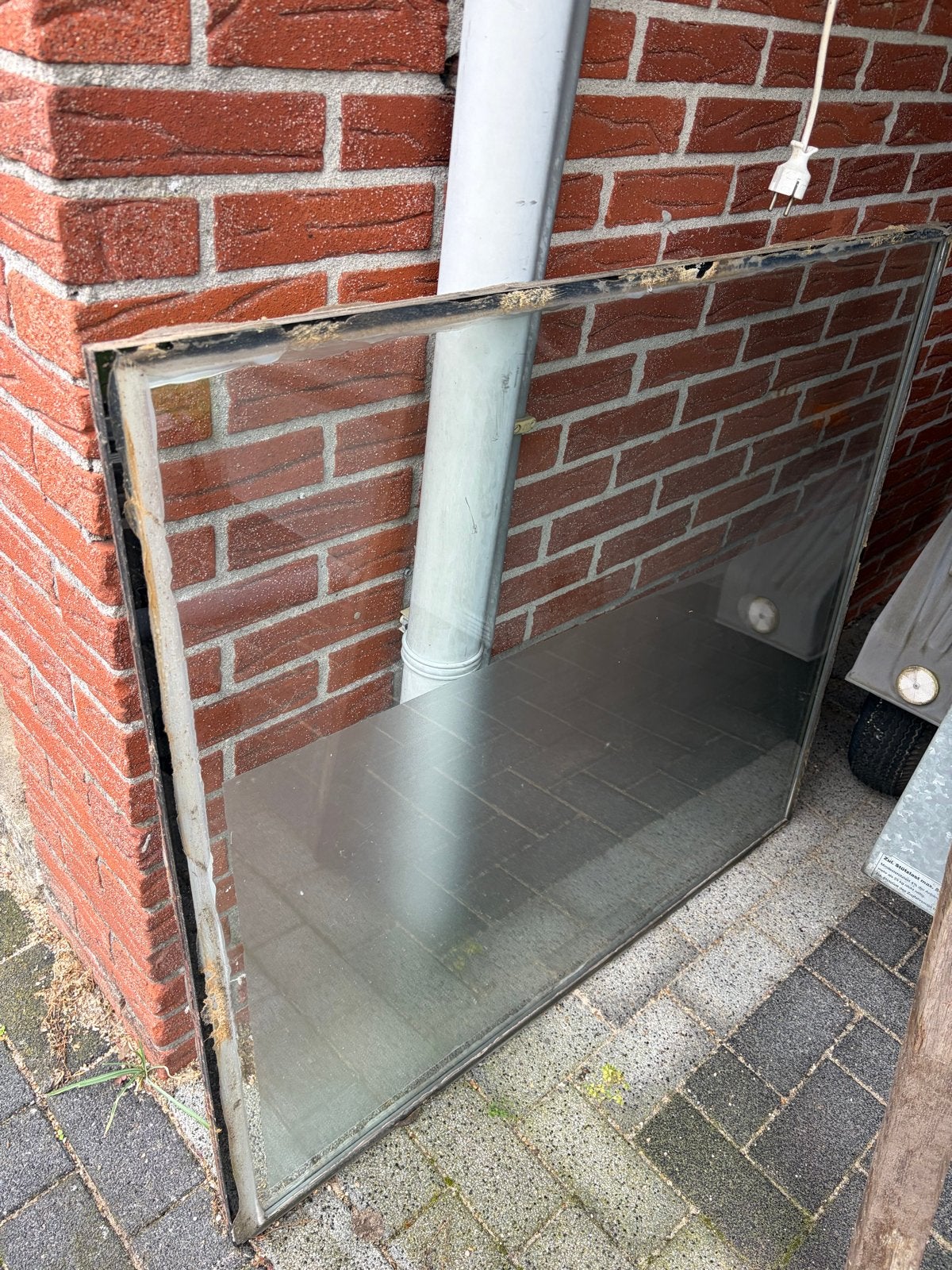 Grote glasplaat  (111x98 cm, 2cm dik), Doe-het-zelf en Verbouw, Ophalen, Gebruikt, Glasplaat, 80 tot 120 cm