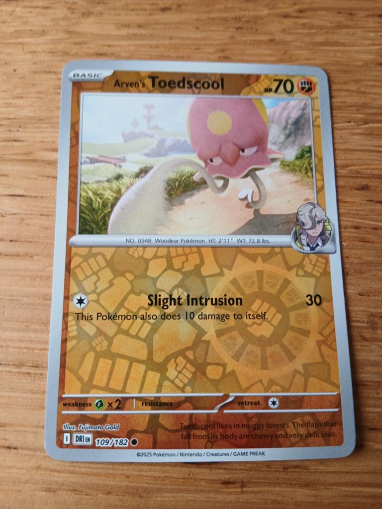 Pokémon Kaart: Arven's Toedscool 109/182 - Nieuwstaat, Ophalen of Verzenden, Nieuw, Losse kaart