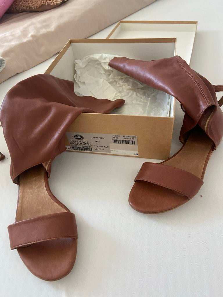 Fred de la Bretoniere Leren Sandalen Maat 40, Ophalen of Verzenden, Zo goed als nieuw, Bruin, Sandalen of Muiltjes