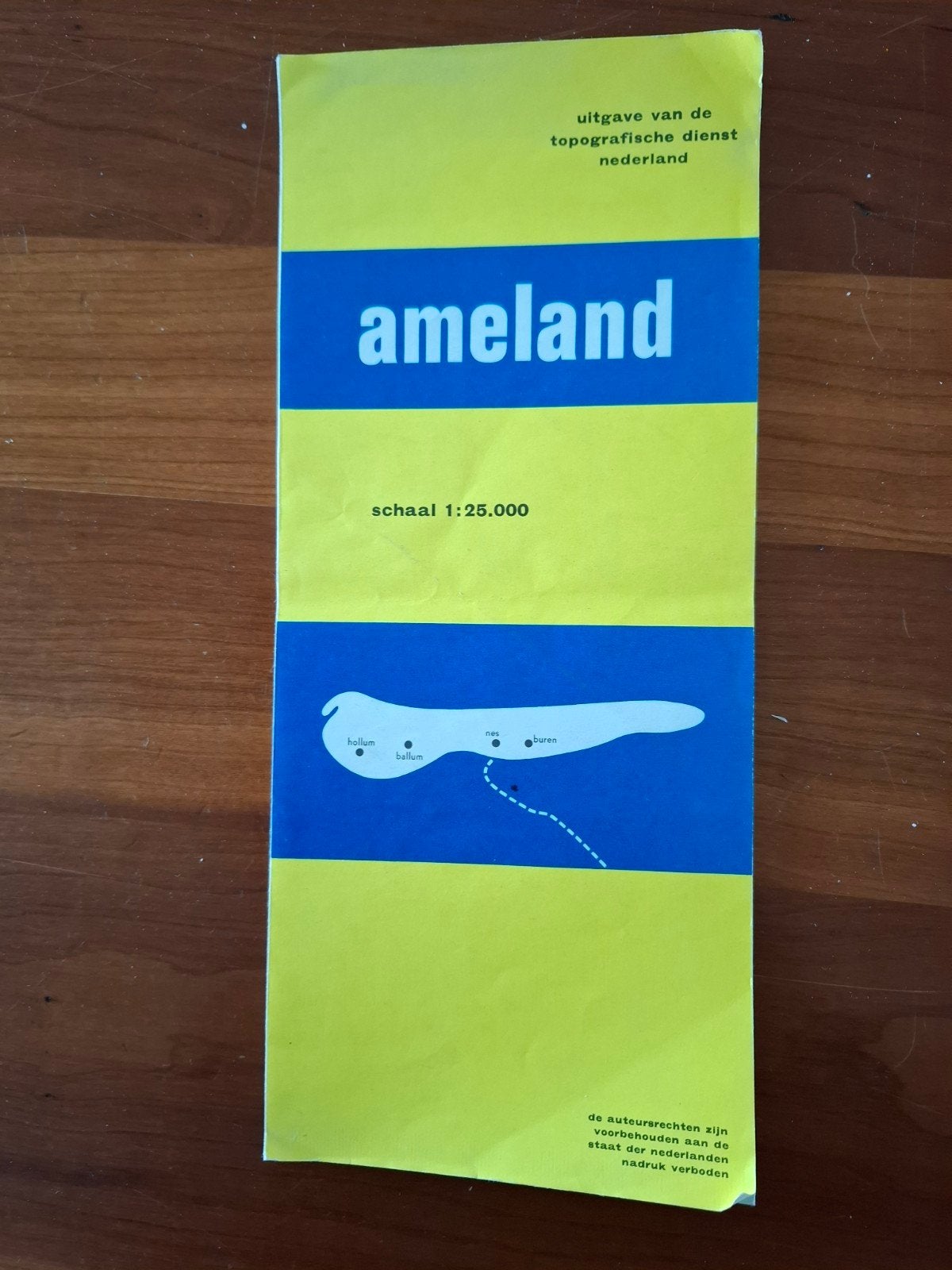Ameland kaart schaal 1:25.000 - Topografische Dienst, Gelezen, Ophalen of Verzenden, Landkaart, 1800 tot 2000