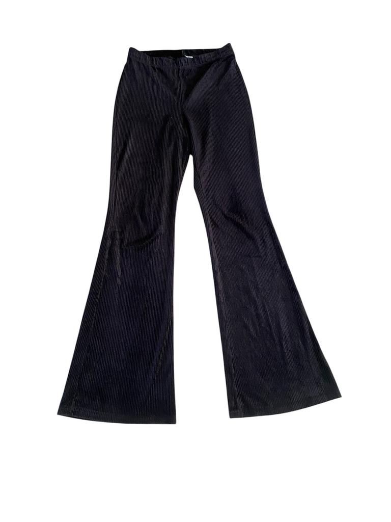 Zwarte velvet corduroy flared broek, maat S, H&M, Zwart, Ophalen of Verzenden, Zo goed als nieuw