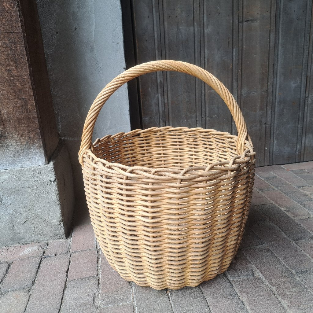 Leuke oude rieten mand met hengsel *Etage3*, Gebruikt, ., Ophalen of Verzenden, .