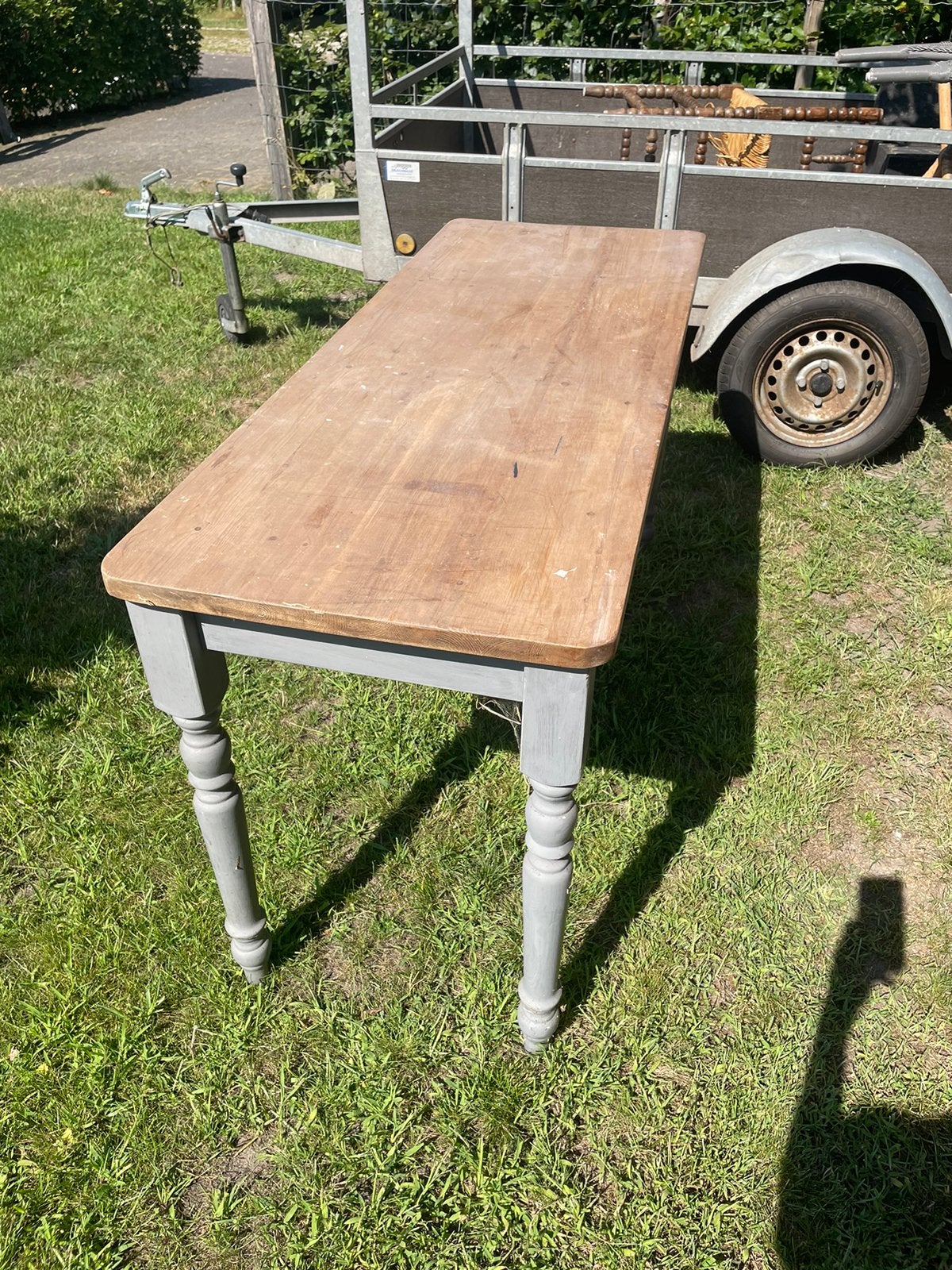 Sidetable 145x55 cm bladmaat, Ophalen, 100 tot 150 cm, Zo goed als nieuw, 25 tot 50 cm