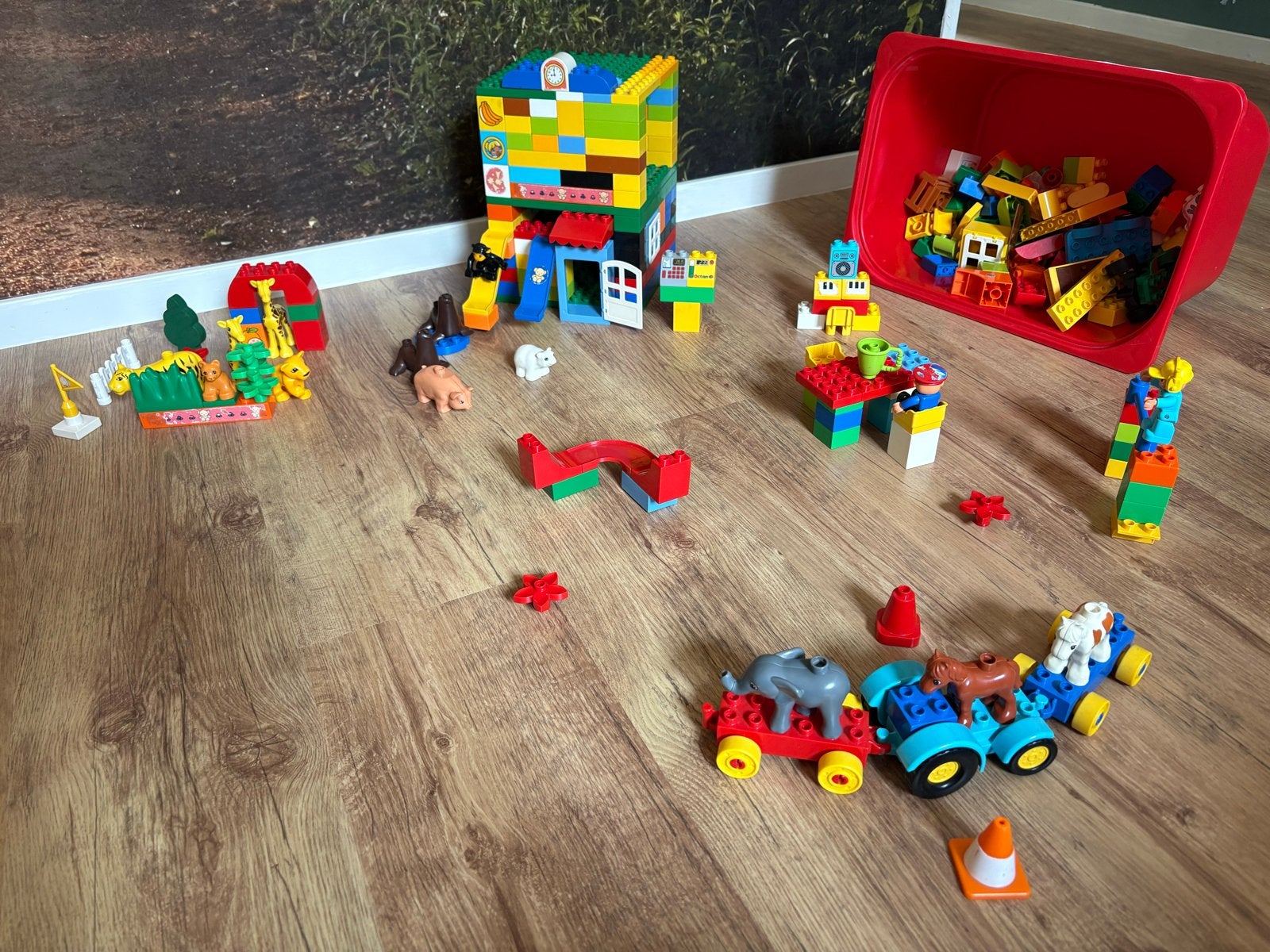 Grote partij LEGO Duplo met dieren, poppetjes en meer!, Kinderen en Baby's, Speelgoed | Duplo en Lego, Inclusief minifiguren, Gebruikt