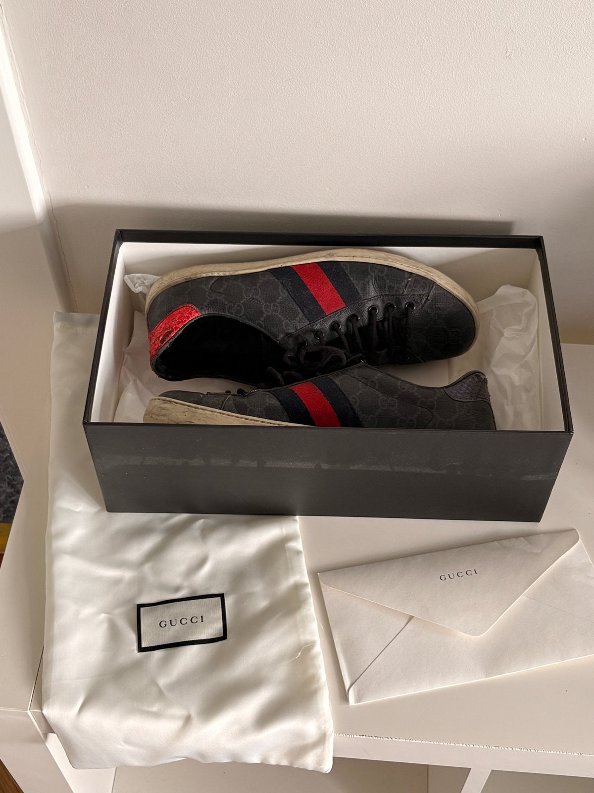 Gucci heren schoenen, Blauw, Ophalen of Verzenden, Sneakers of Gympen, Gedragen