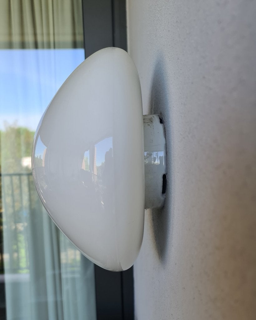 Plafond / wandlamp glas van Wilhelm Wagenfeld jaren 50, Huis en Inrichting, Ophalen of Verzenden, Glas