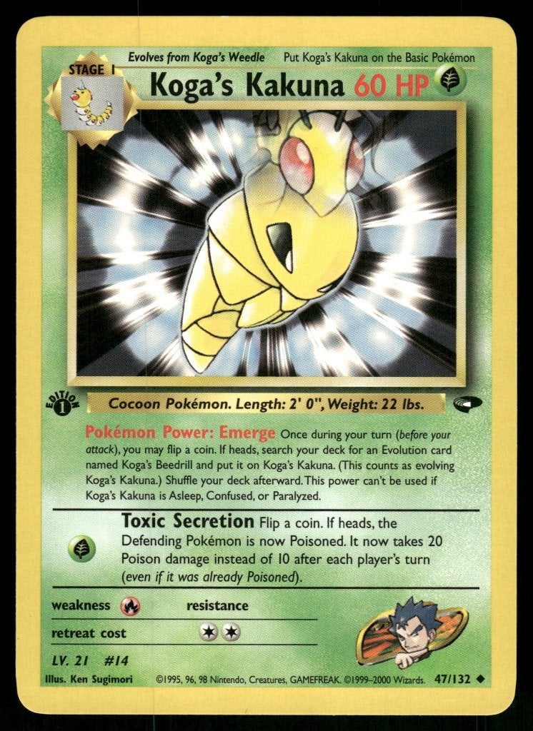 Koga's Kakuna 47/132 - Gym Challenge (1st edition)(NM), Verzenden, Gebruikt