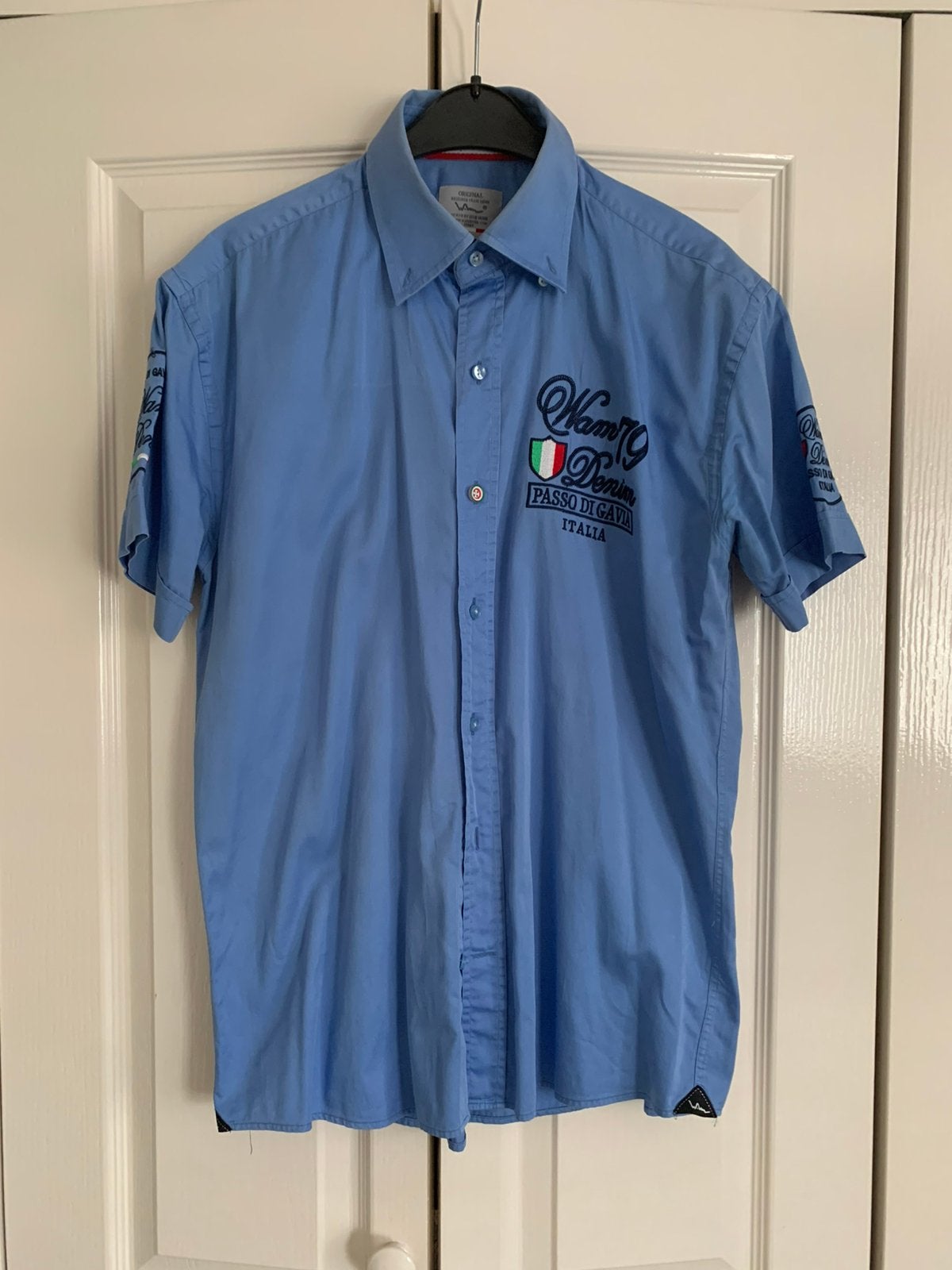 Blauw overhemd maat M, Kleding | Heren, Overhemden, Ophalen of Verzenden, Zo goed als nieuw, Blauw, Halswijdte 39/40 (M)