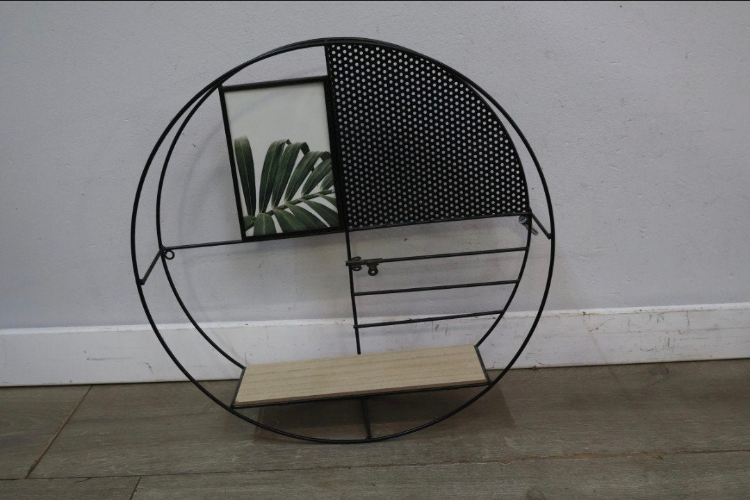 Rond wandrek met plankje en fotolijstje, Huis en Inrichting, Woonaccessoires | Wandplanken en Boekenplanken, Ophalen of Verzenden