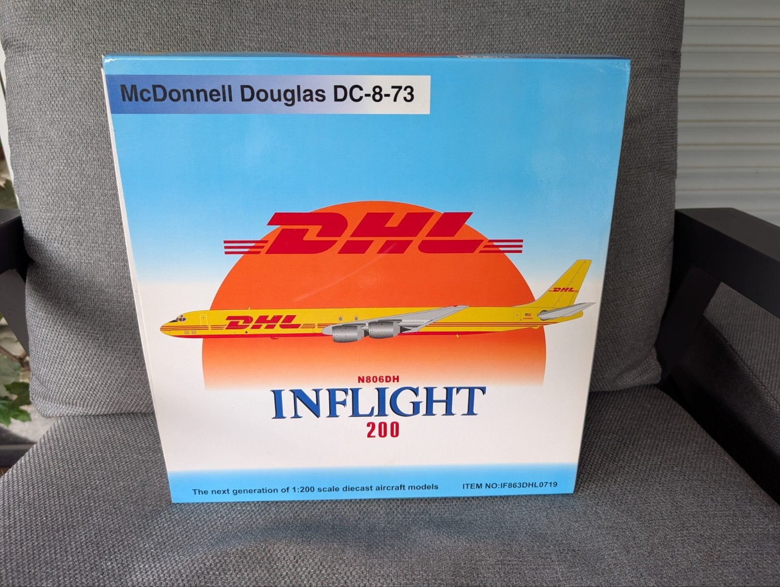 DC-8-73 DHL Asterair Cargo Inflight200 1/200 die cast in OVP, Ophalen of Verzenden