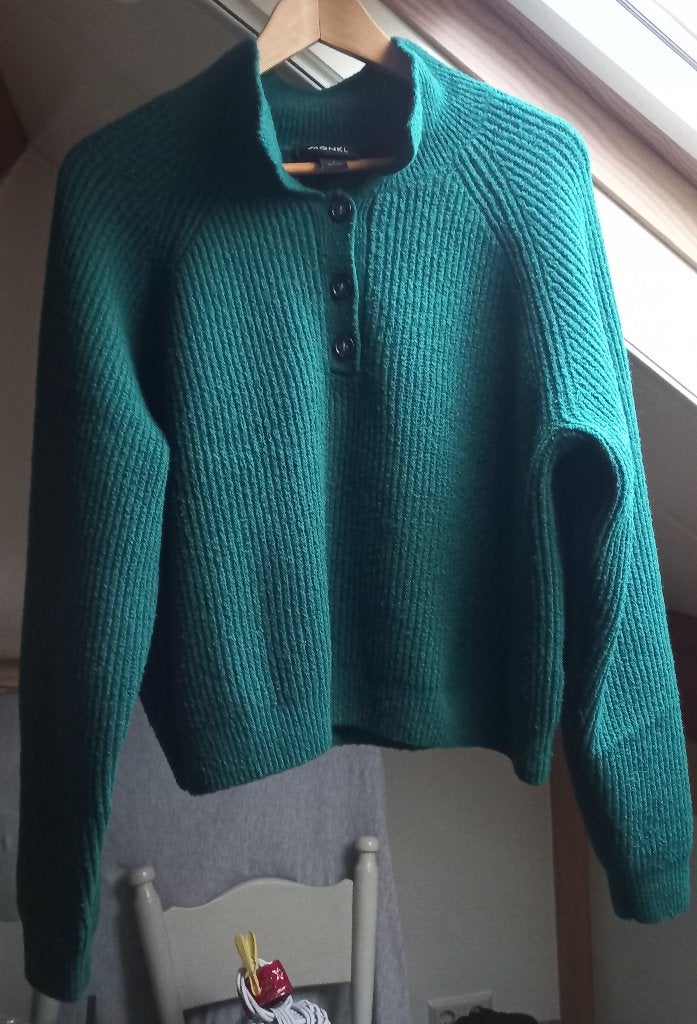 Monki trui Wol mix polokraag groen M40, Maat 38/40 (M), Ophalen of Verzenden, Zo goed als nieuw, Monki