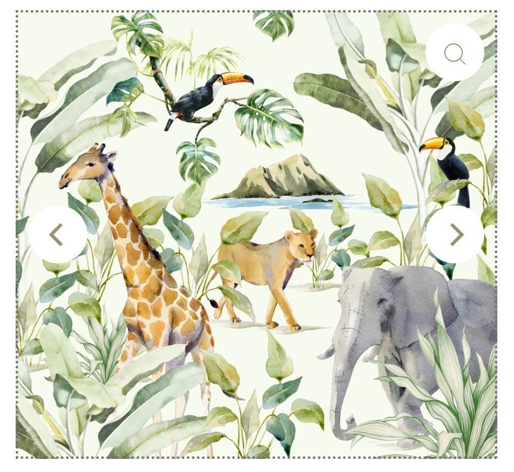 Nieuw behang mural met jungle thema 292 x 280 cm, Ophalen of Verzenden, Dieren