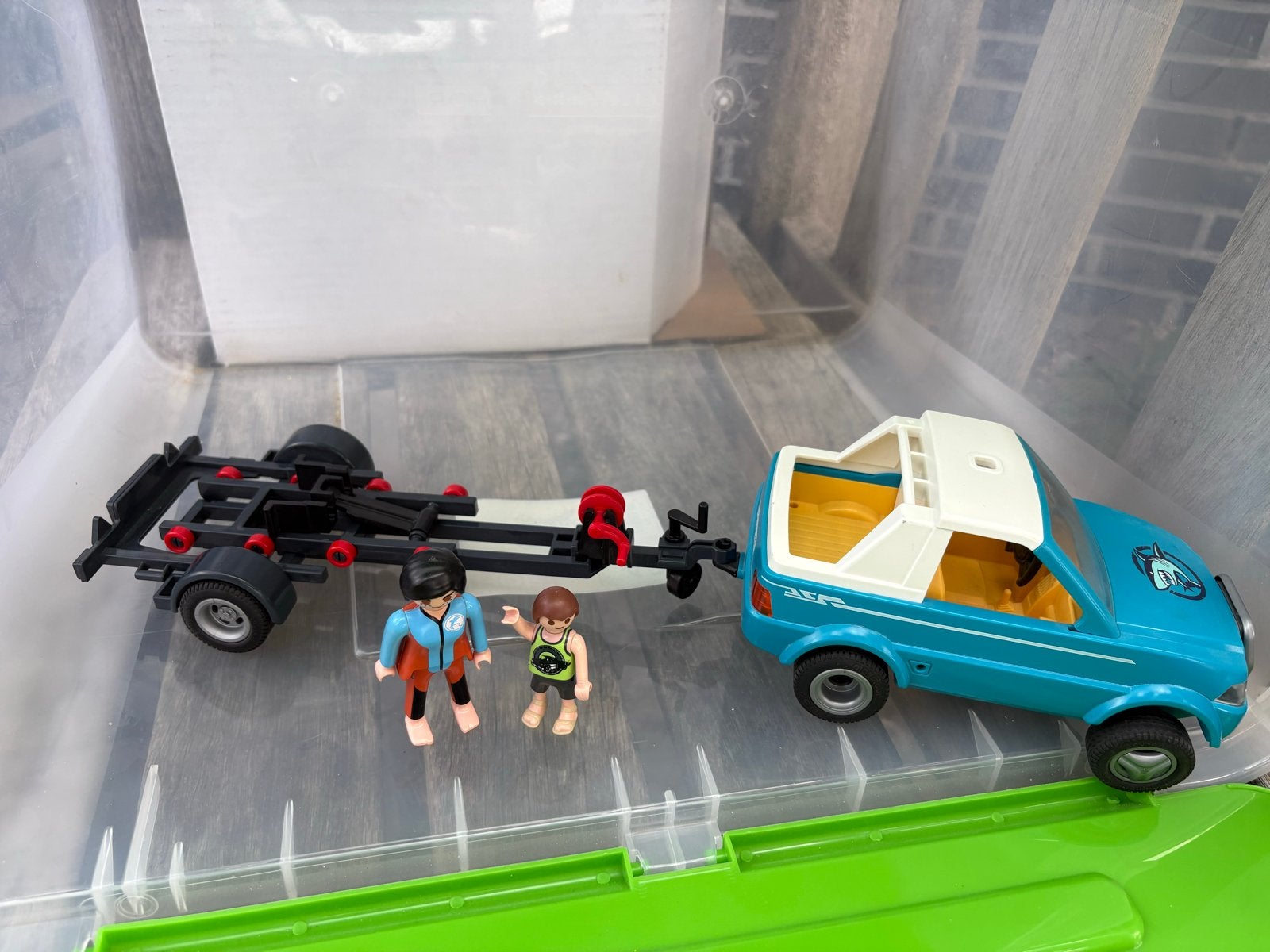Playmobil pick-up truck met aanhanger en figuren, Ophalen of Verzenden, Gebruikt, Jongen of Meisje