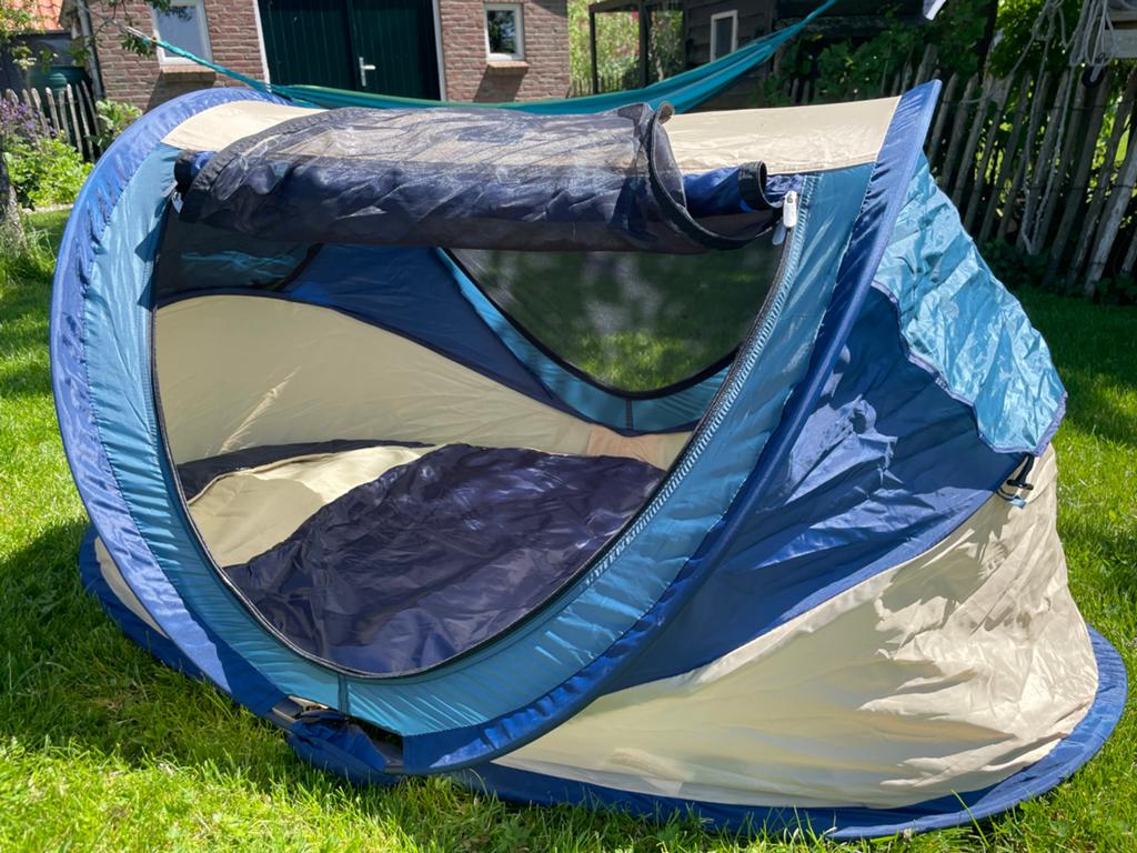 Deryan baby-peuter reisbedje als nieuw, Caravans en Kamperen, Ophalen of Verzenden, Zo goed als nieuw, 1-persoons