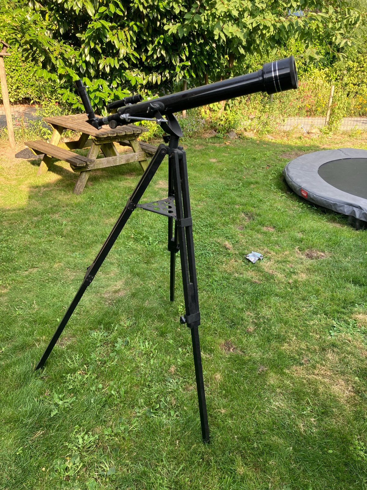 Telescoop D=60mm F=700mm met statief en accessoires, Ophalen, Gebruikt, Lenzentelescoop (refractor), Met statief