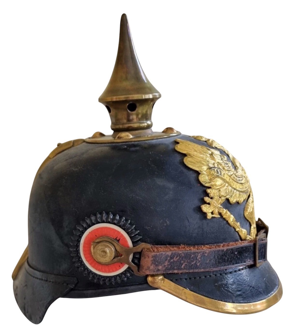 Pickelhaube original maker Julius Jansen  Strassburg 1915., Ophalen of Verzenden, Landmacht, Duitsland, Helm of Baret