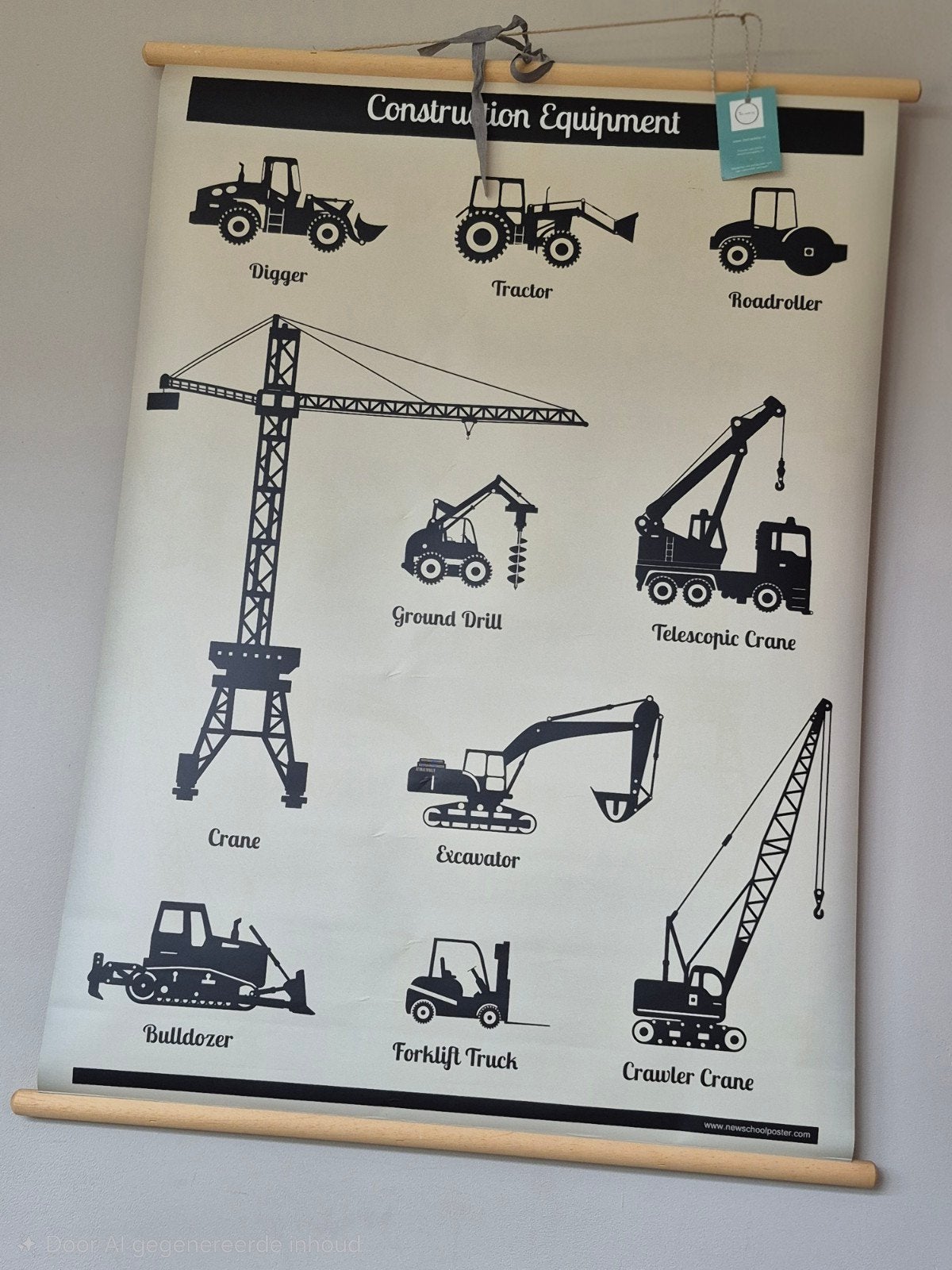 Nieuwe poster met werktuigen - NL/ENG, Kinderen en Baby's, Ophalen, Nieuw