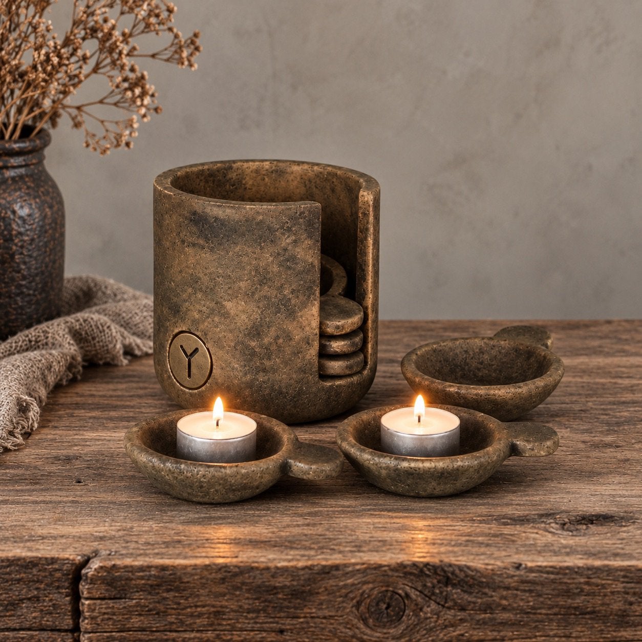 BRYNXZ set of 6 cups in holder, Overige materialen, Brynxz, Waxinelichthouder, Nieuw