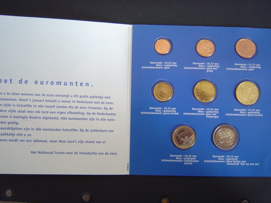 Set met eerste Nederlandse Euro munten, Postzegels en Munten, Munten | Nederland, Ophalen of Verzenden, Koningin Beatrix, Euro's
