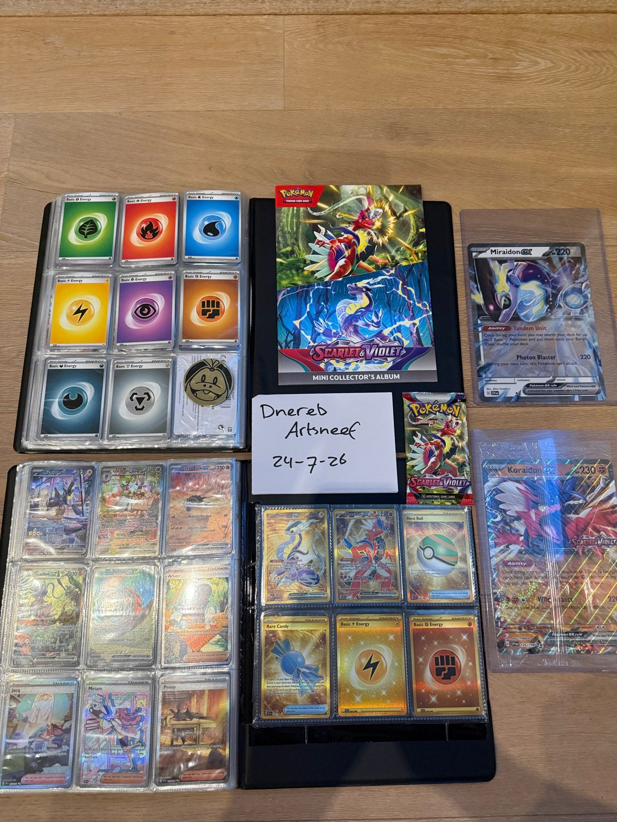 Pokémon Scarlet & Violet Masterset + Reverse & Promo's, Ophalen of Verzenden, Zo goed als nieuw, Meerdere kaarten, Foil