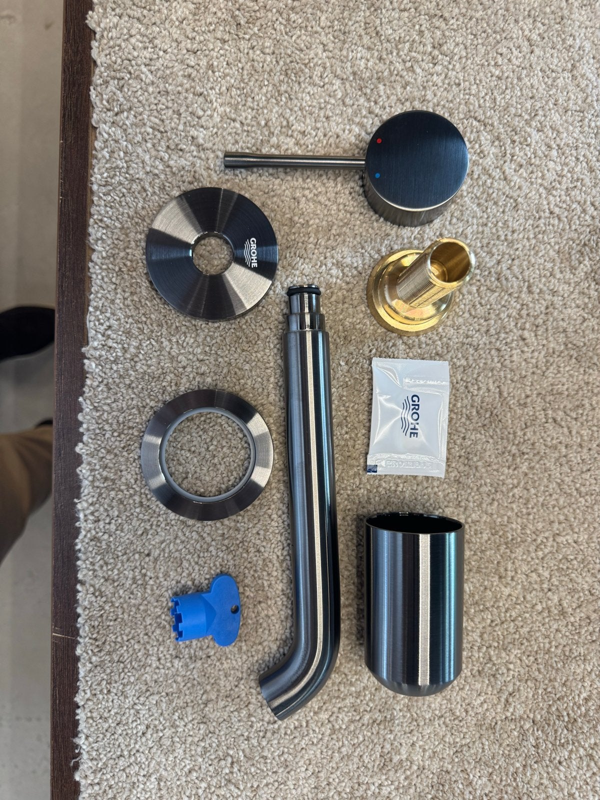 Grohe inbouw wastafelkraan - Geborsteld Hard Graphite, Ophalen of Verzenden, Nieuw, Chroom, Kraan