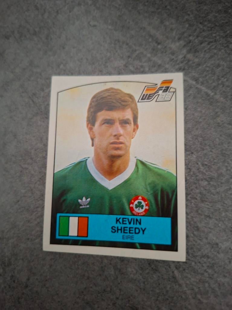 Panini sticker Euro 88 Duitsland. Kevin Sheedy Ierland., Verzenden, Zo goed als nieuw, Sticker