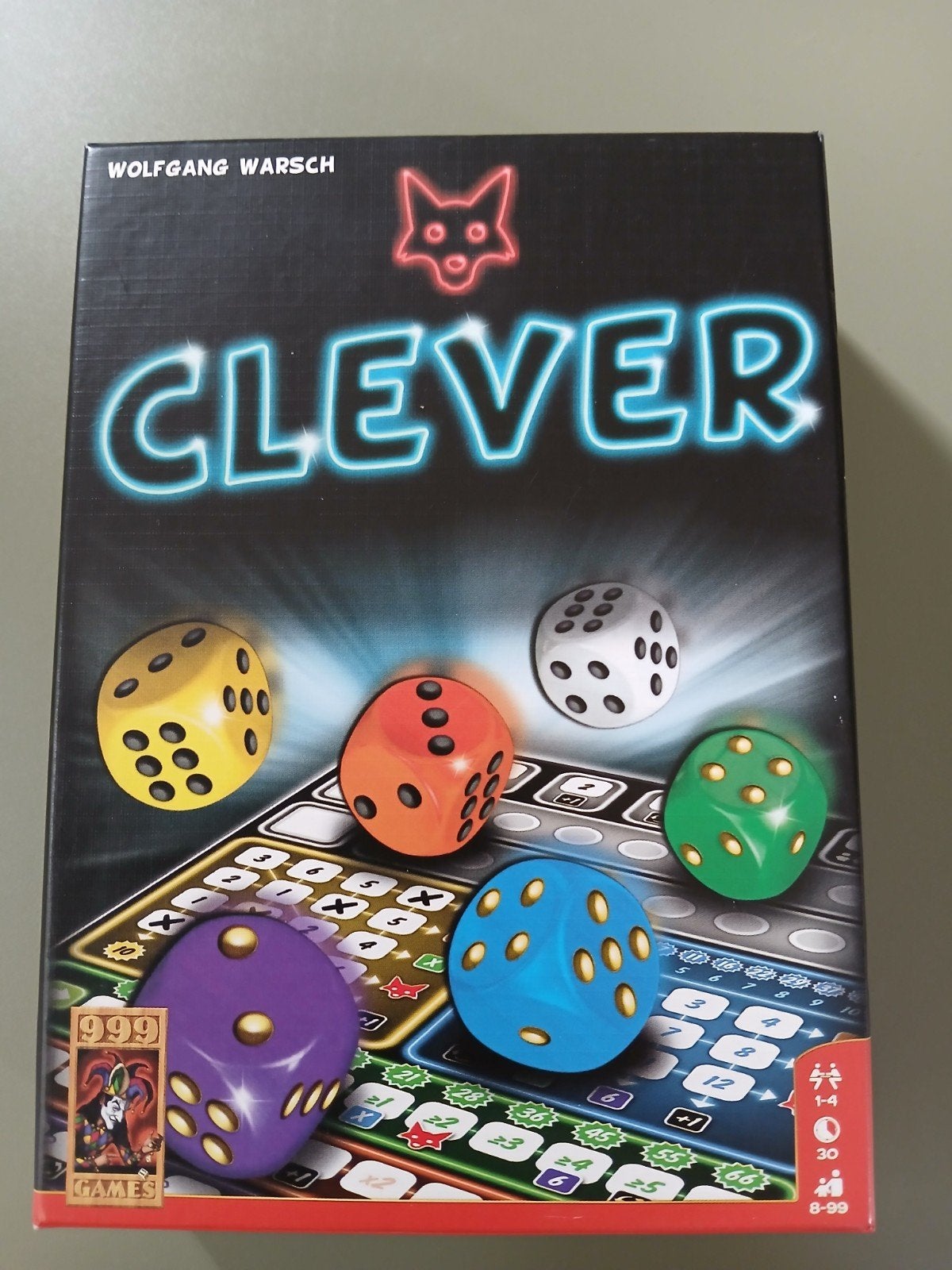 Clever dobbelspel zgan compleet 1-4 spelers 30 min., Hobby en Vrije tijd, Ophalen of Verzenden, Zo goed als nieuw