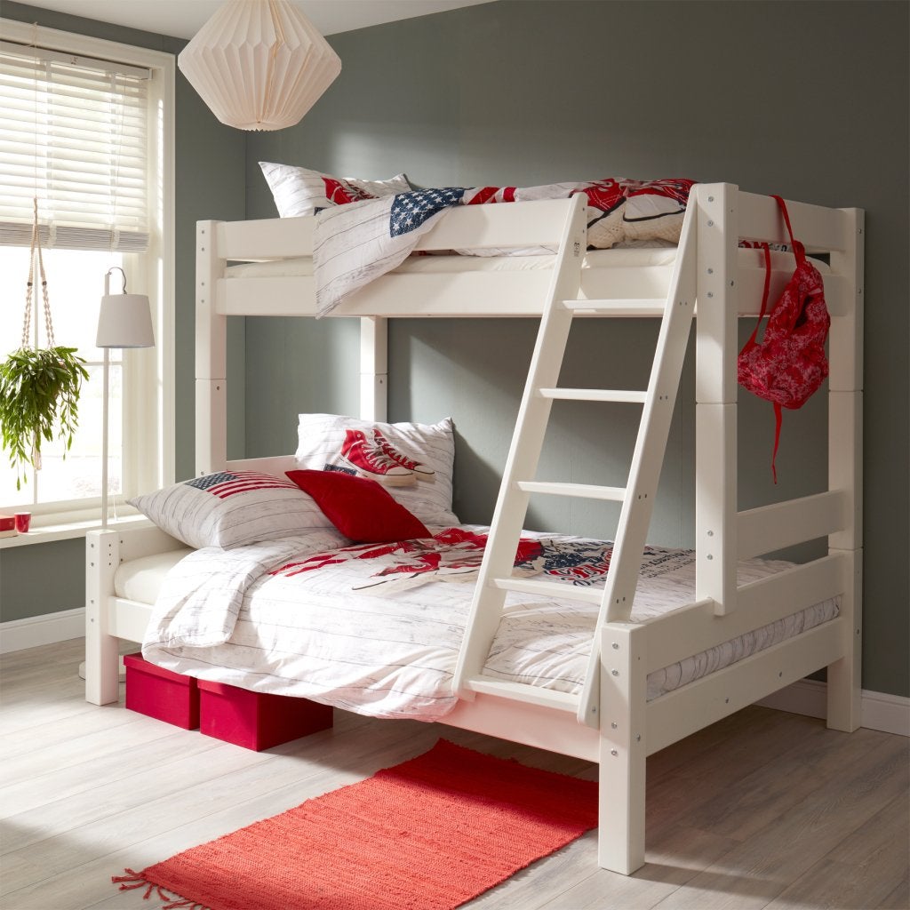 Toby 3-persoons stapelbed - 90x200 / 140x200  - Wit, Huis en Inrichting, Niet ingevuld, Niet ingevuld, Niet ingevuld