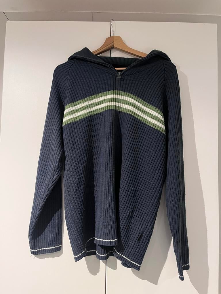 Vintage Marineblauwe Crewneck Maat L, Ophalen of Verzenden, Zo goed als nieuw, Overige maten, Blauw