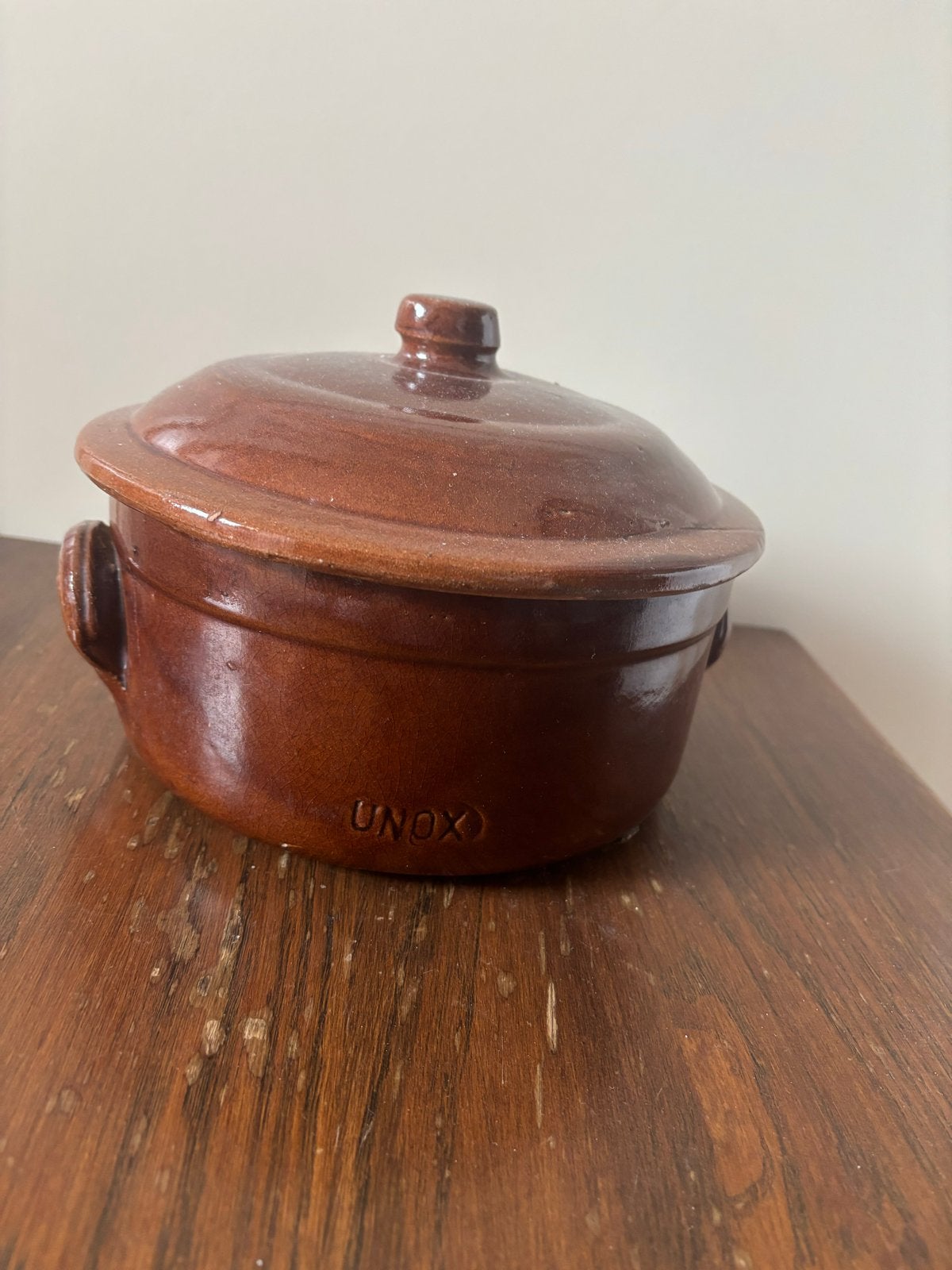 Unox Pan - Vintage Aardewerken Stoofpot met Deksel, Ophalen, Gebruikt, Met deksel, Kookpan