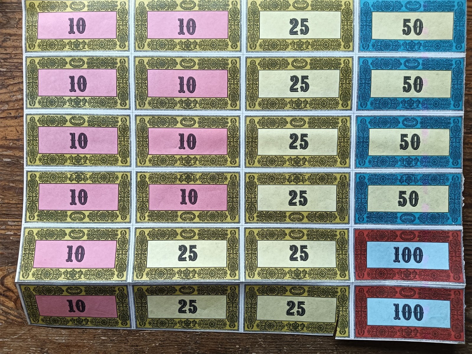 Playmoney Vintage Monopoly speelgeld ongesneden vel, Ophalen of Verzenden, Overige materialen, Nederland