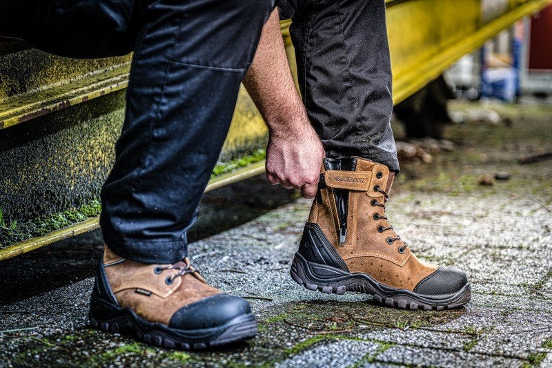 BuckBootz BSH008 S3 Waterdichte Werkschoenen met Rits Bruin, Werkschoenendeal, Buckbootz, Nieuw, Ophalen of Verzenden